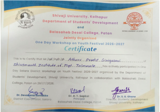 One Day Workshop on Youth Festival 2026-2027