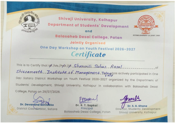 One Day Workshop on Youth Festival 2026-2027